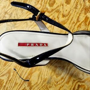 Black Prada wedge sandals size 40